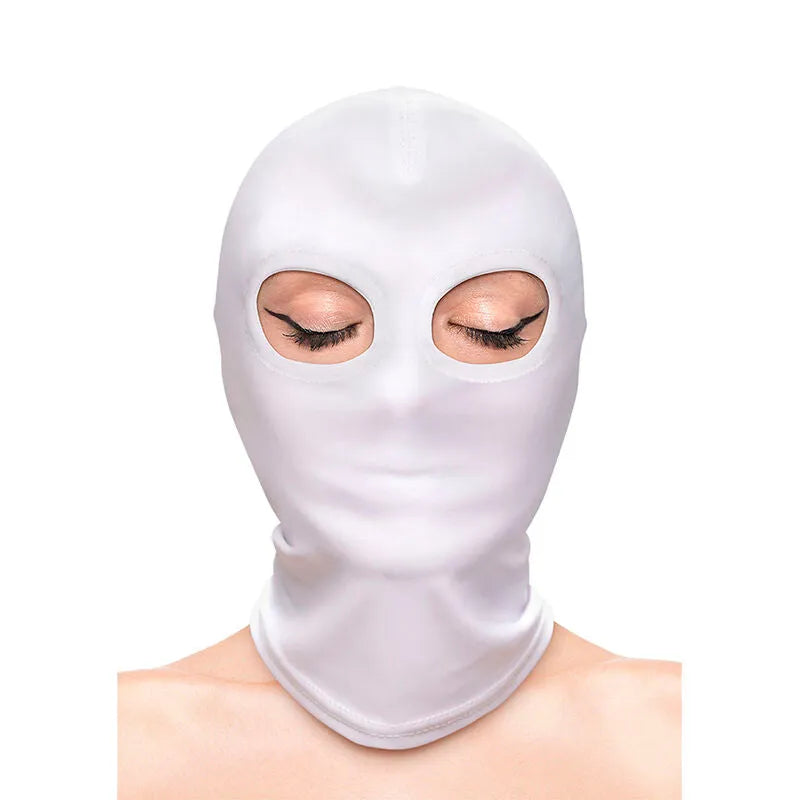 Capuche Bdsm Nylon Blanche Yeux Exposés