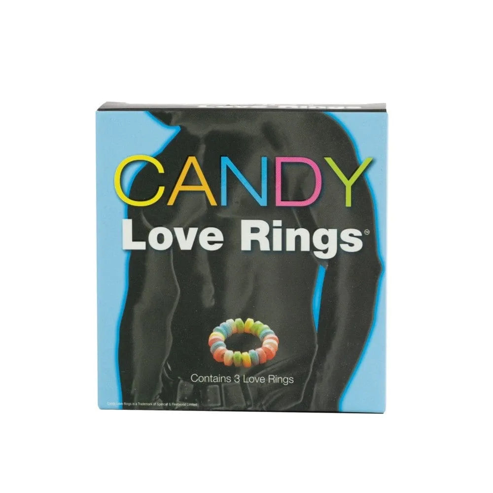 Set de 3 cockrings Candy colorés en dextrose sur fond bleu, extensibles pour confort et performance optimale.