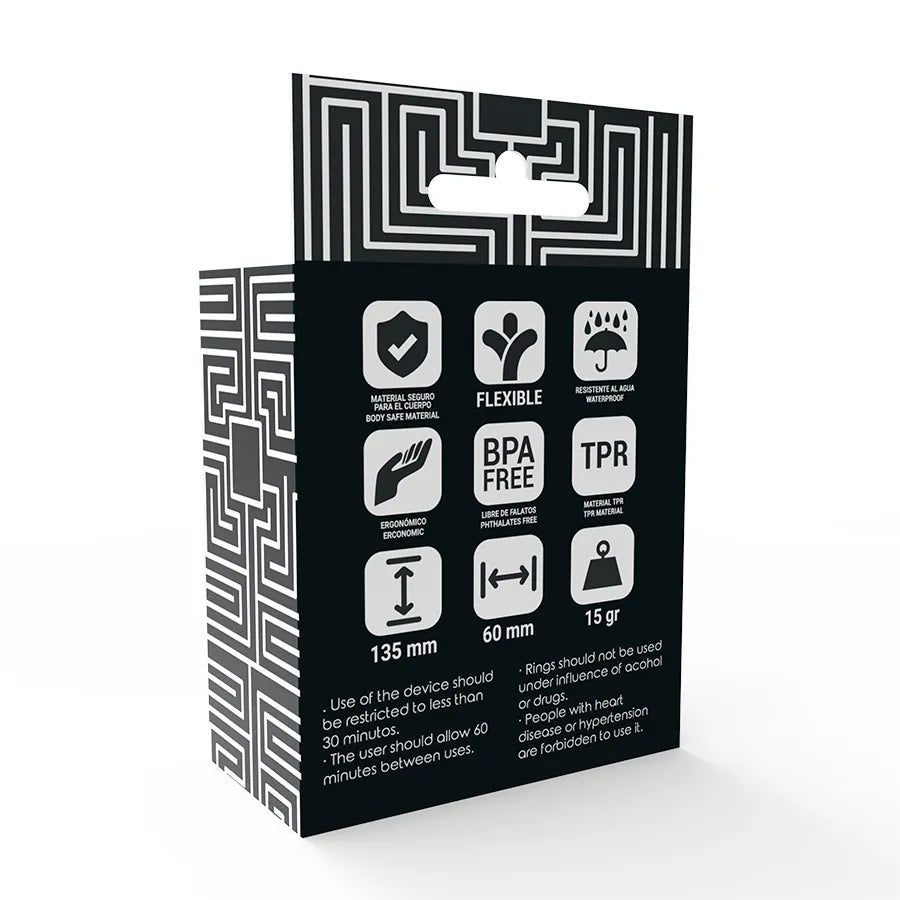 Cockring ajustable noir, matériau souple, design ergonomique, améliore la fermeté et contrôle l'éjaculation précoce.