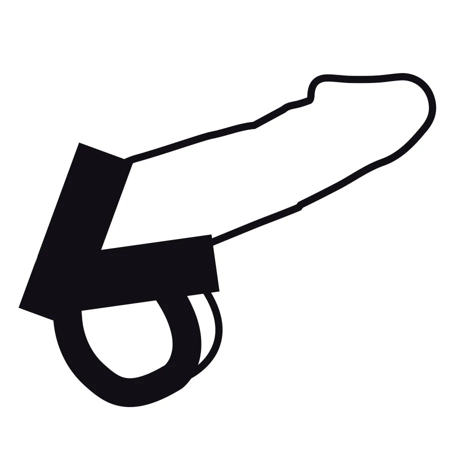 Cockring cuir ajustable noir pour BDSM, design ergonomique, sangle réglable, maintien pénis et testicules, qualité supérie...