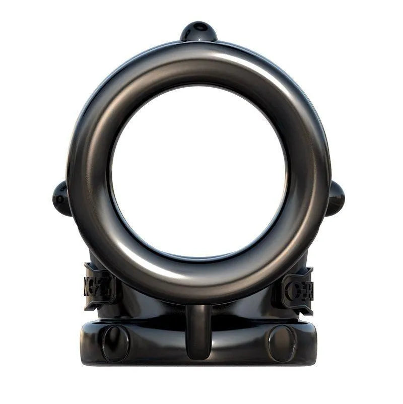 Anneau noir extensible en TPR pour érections durables, design ergonomique et confortable, améliore fermeté et durée.