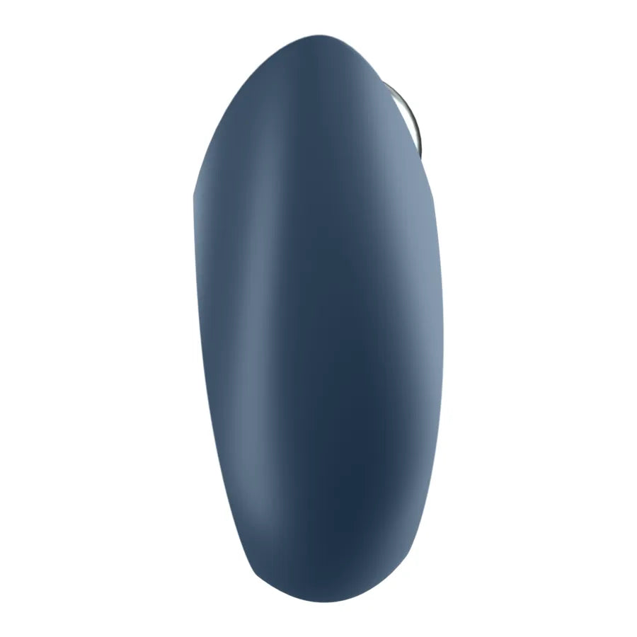 Cockring silicone connecté bleu, forme ergonomique, programmable via application mobile pour vibrations personnalisées.
