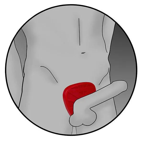 Cockring Silicone Électro-Stimulation Rouge Noir