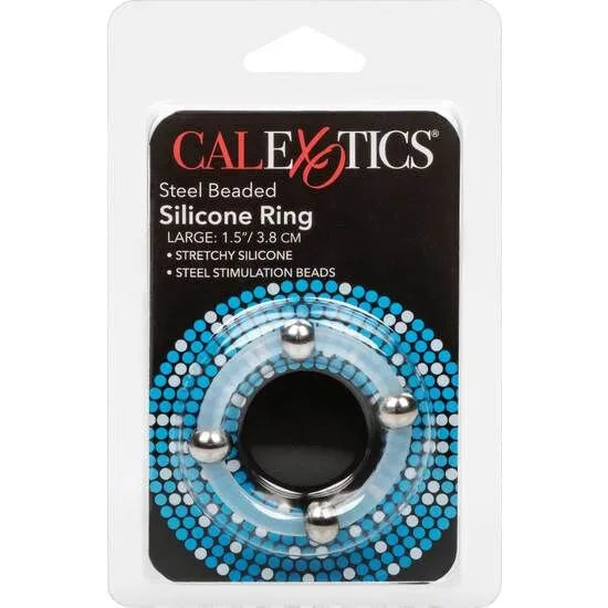 Cockring Silicone Perlé Acier Inoxydable