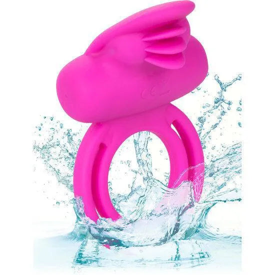 Cockring silicone rose rechargeable, forme ergonomique, 7 vibrations, résistant à l'eau, idéal pour intensifier le plaisir.