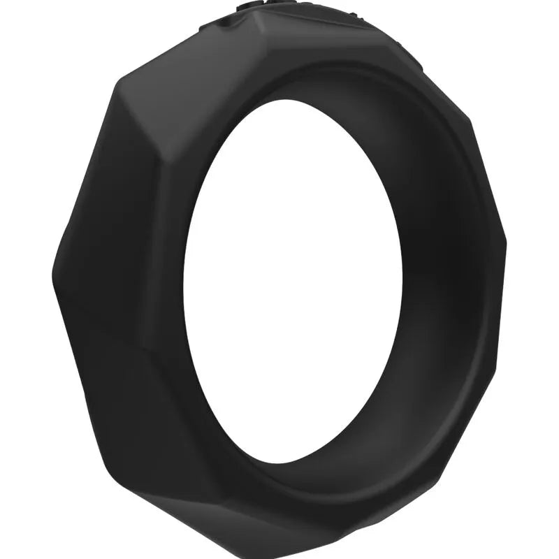 Cockring noir en silicone ultra doux, flexible et résistant, forme circulaire, texture lisse pour confort optimal.