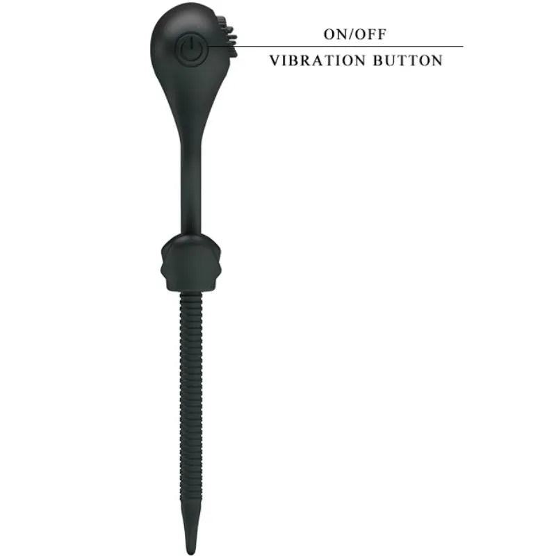Anneau vibrant noir en silicone, ajustable avec tentacules, bouton on/off, pour érections durables et fermes.