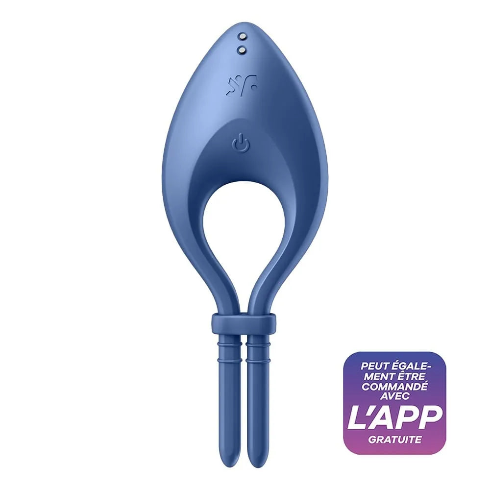 Cockring Vibrant Silicone Bleu Connecté Satisfyer
