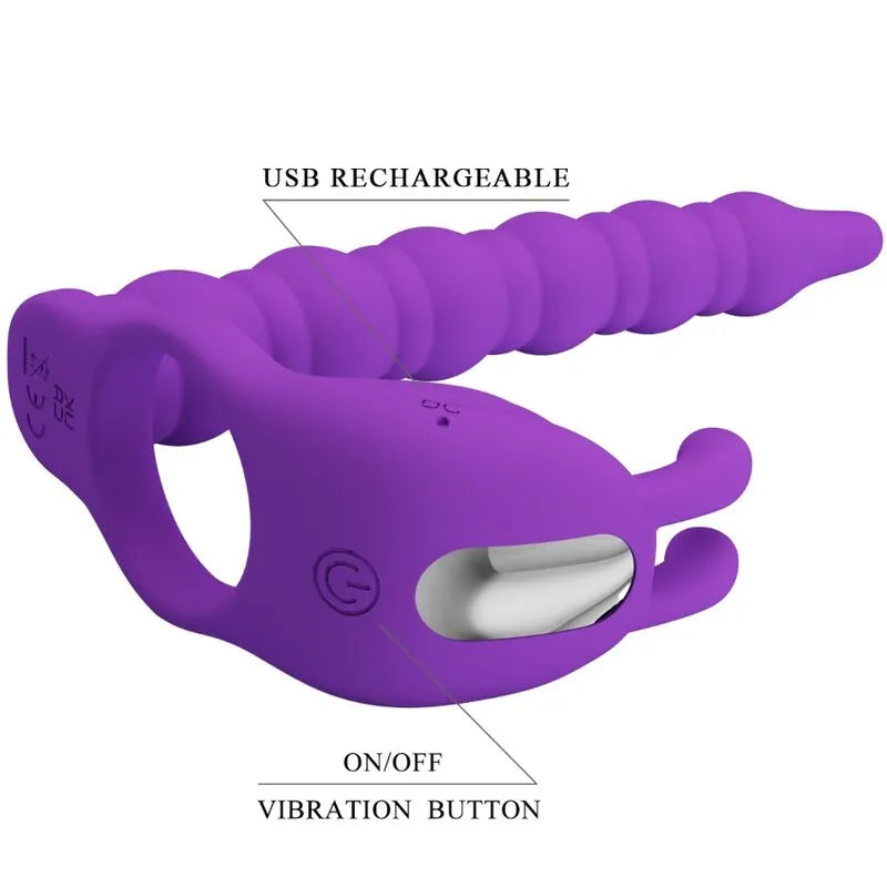 Cockring Vibrateur Prostatique Silicone Waterproof