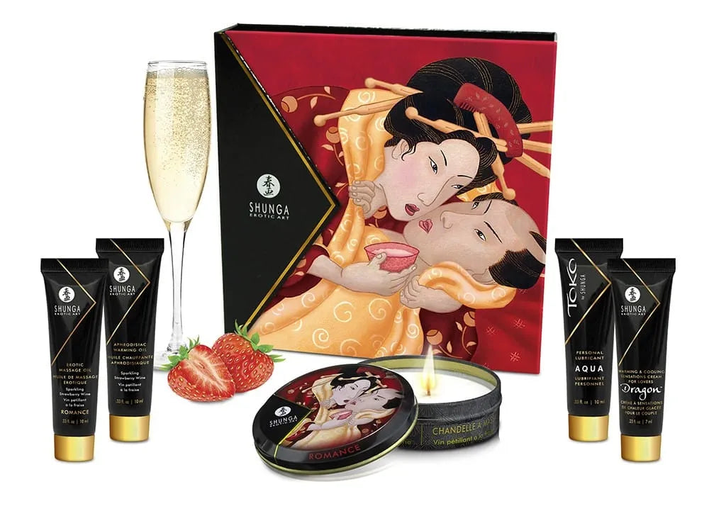 Coffret Bien-Être Romantique Fraise Vin Pétillant
