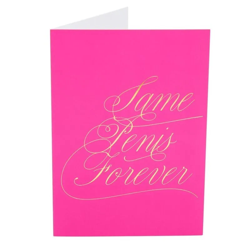 Carte rose vif avec texte doré, incluse dans le Coffret Cadeau Érotique Fraise Pour Couples, pour une touche romantique.