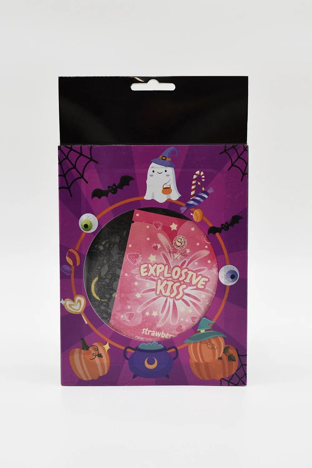 Coffret Coquin Halloween Femme Édition Limitée, boîte violette avec motifs citrouilles et fantômes, ambiance festive.
