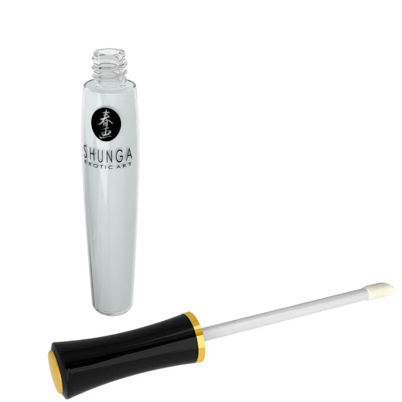 Coffret cosmétique érotique Shunga, flacon élégant noir et or, inspiré de l'art érotique japonais traditionnel.