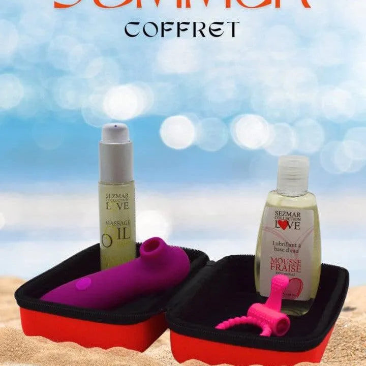 Coffret Couple Été avec accessoires intimes naturels, édition limitée, qualité supérieure pour moments de complicité estiv...