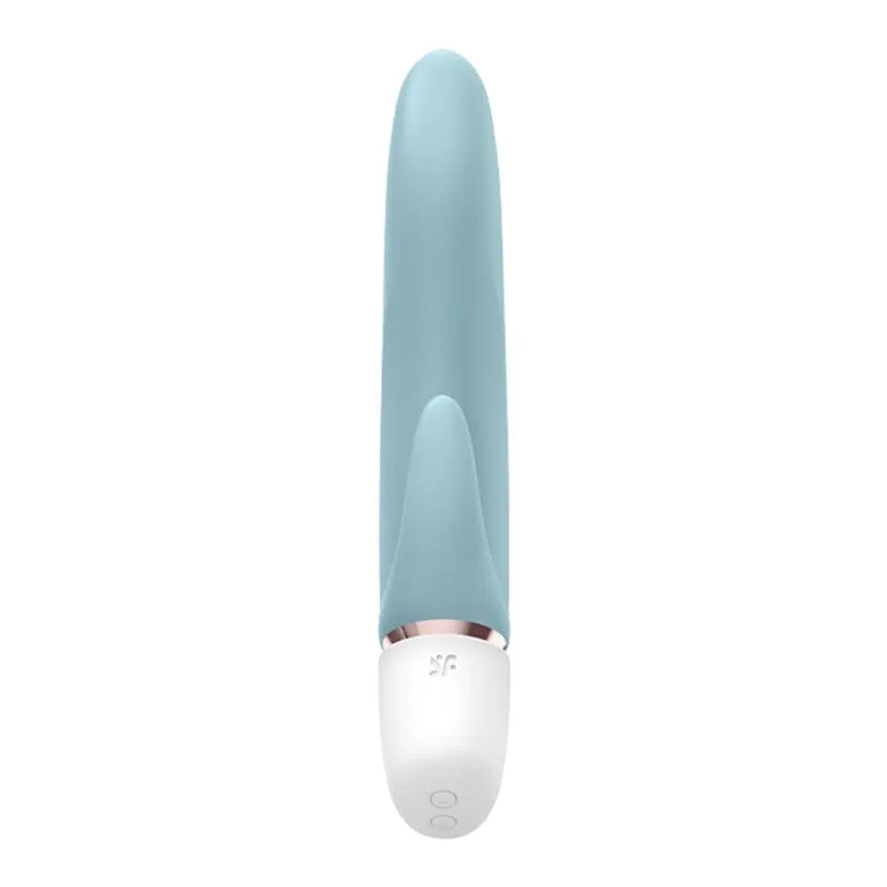 Coffret vibromasseur silicone bleu interchangeable 4-en-1, design élégant, stimulation clitoridienne, vaginale, anale.