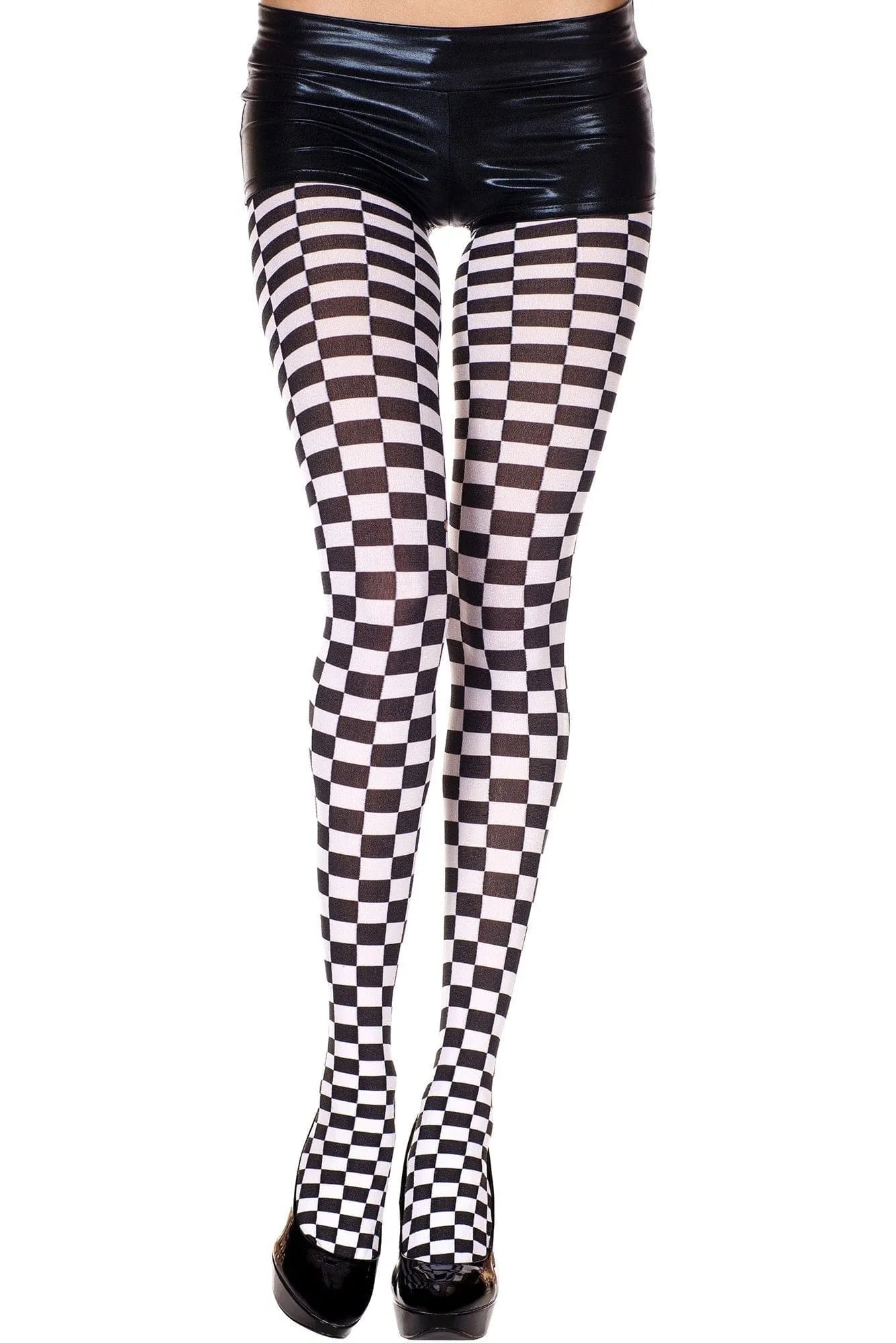 Collant À Damier Tendance Pour Femmes