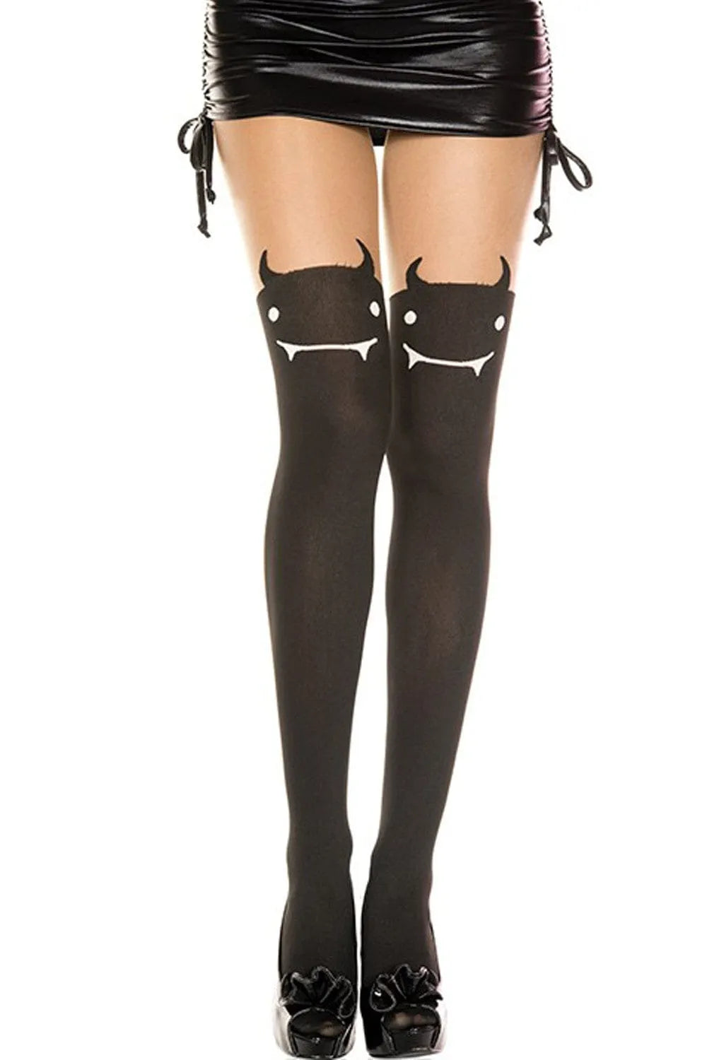 Collant Fantaisie Noir Opaque Sexy Diable