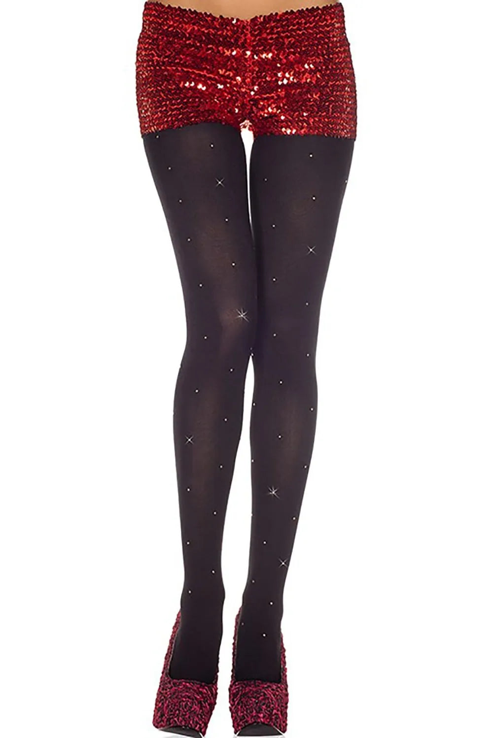 Collant Noir Opaque Brillant Pour Soirée