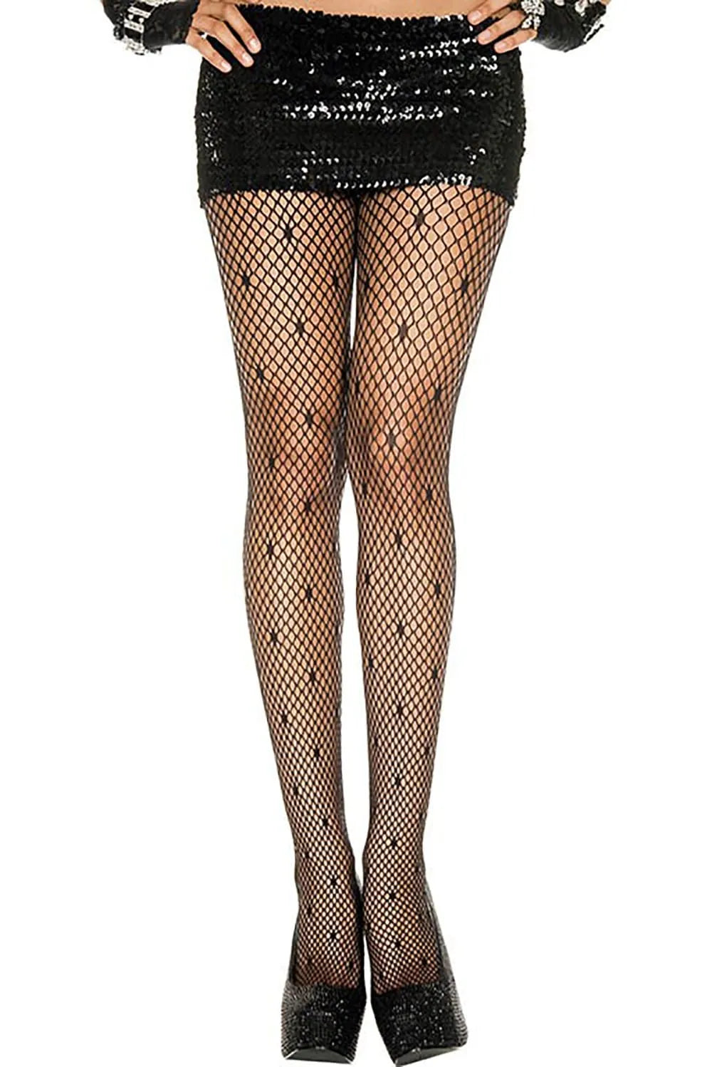 Collant Résille Noir Petits Losanges