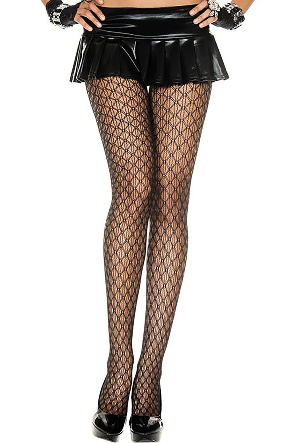 Collant Résille Noir Sans Couture Élégant
