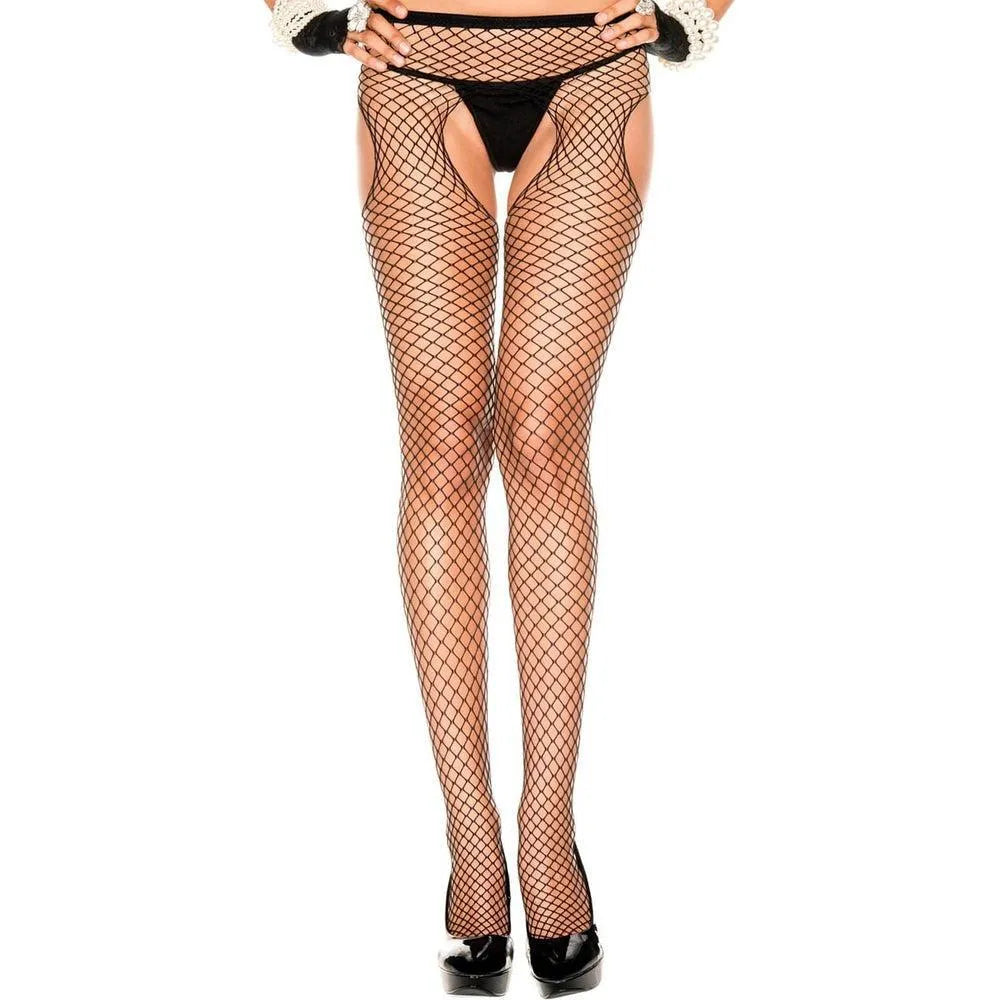 Collant Résille Noir Sexy Échancré Music Legs