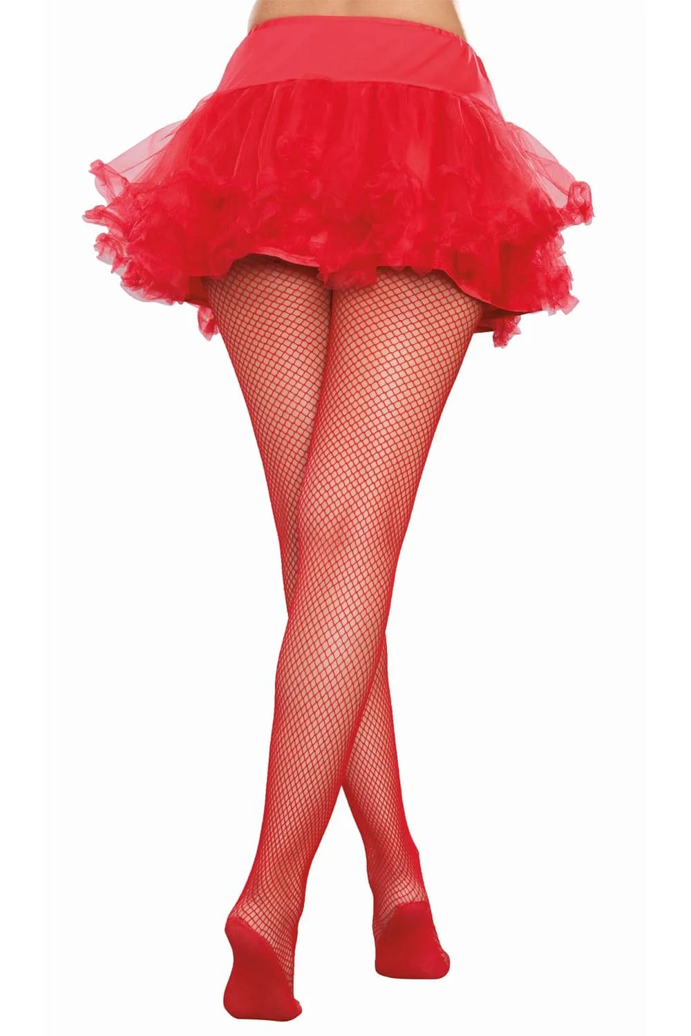 Collant Résille Rouge Élégant Confortable Renforcé