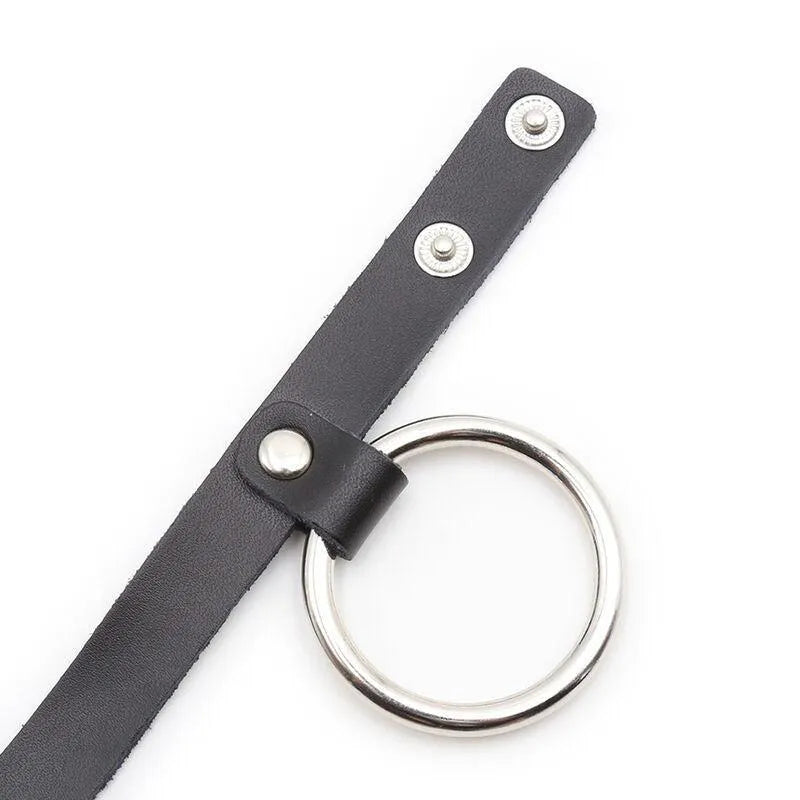 Collier Bdsm Cuir Avec Anneau Métal