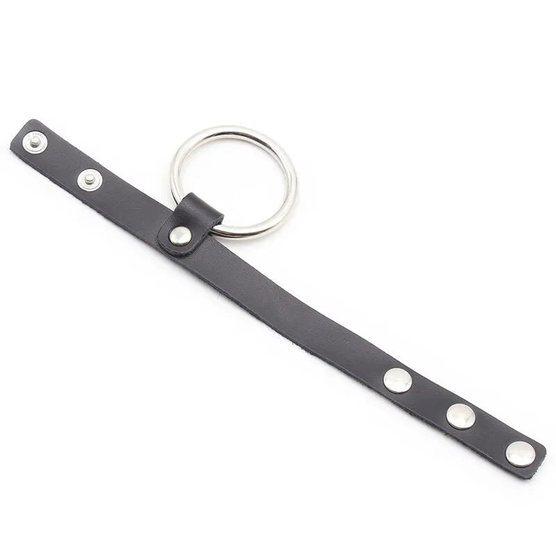 Collier Bdsm Cuir Avec Anneau Métal