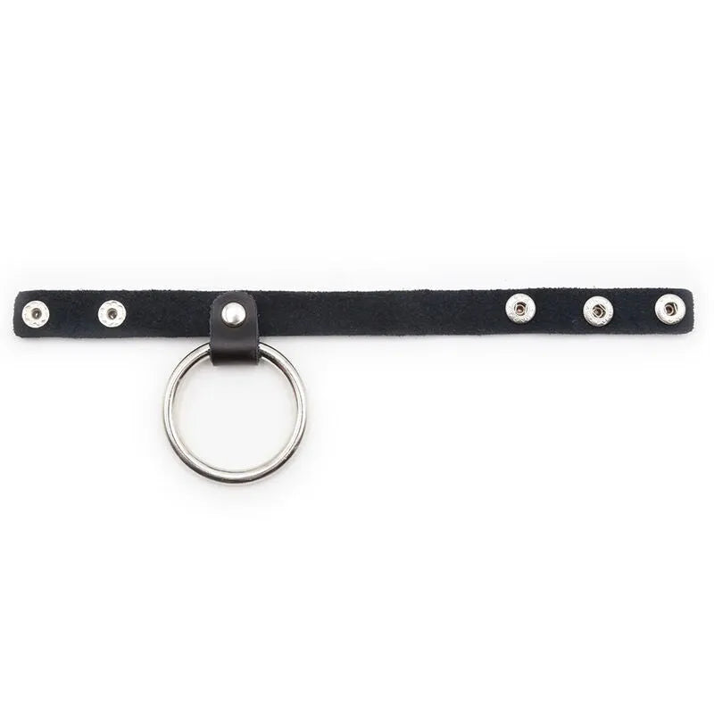 Collier Bdsm Cuir Avec Anneau Métal