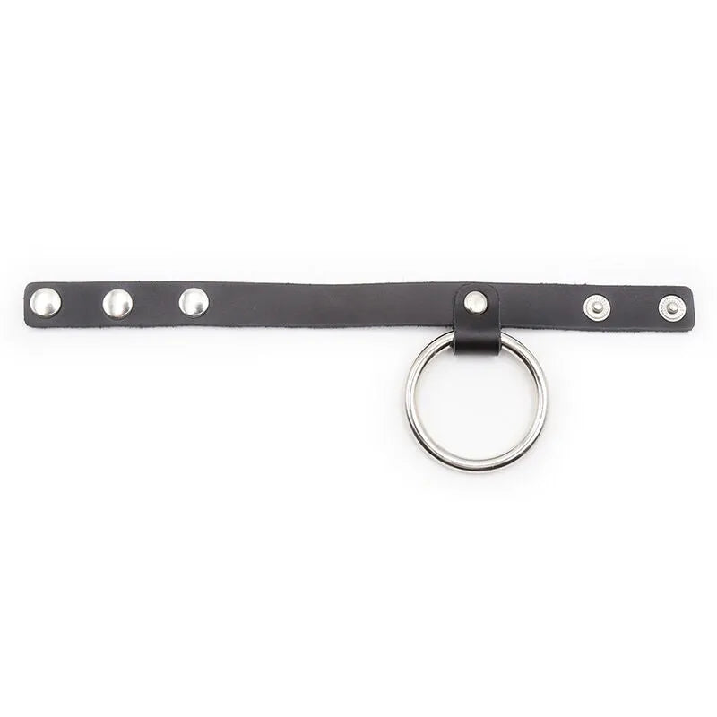 Collier Bdsm Cuir Avec Anneau Métal