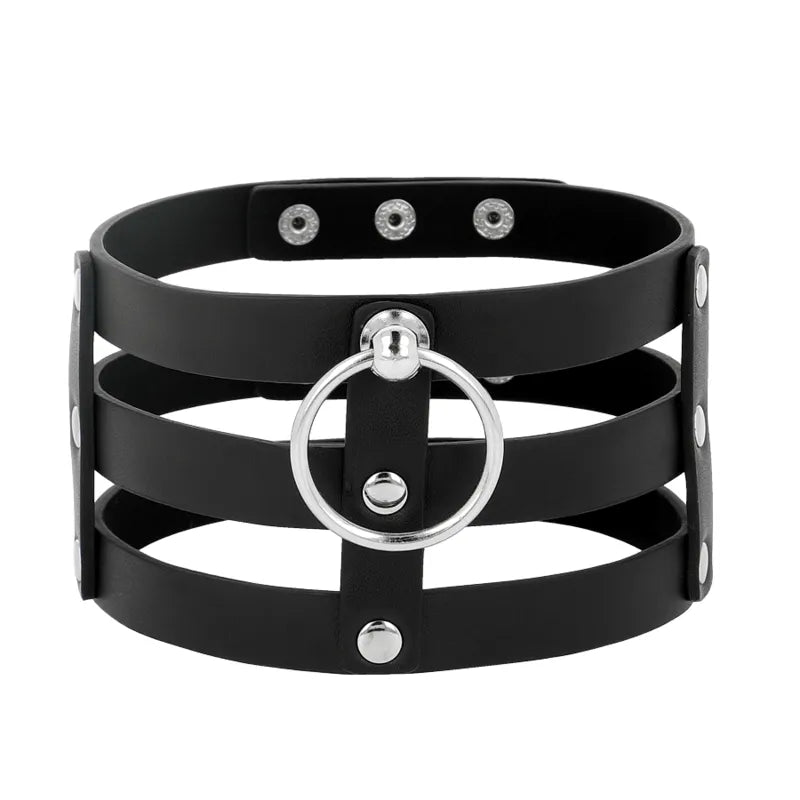 Collier Bdsm Cuir Végétalien Ajustable