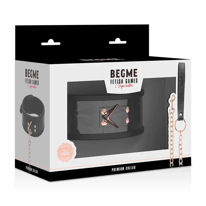 Collier Bdsm Cuir Végétalien Sans Nickel
