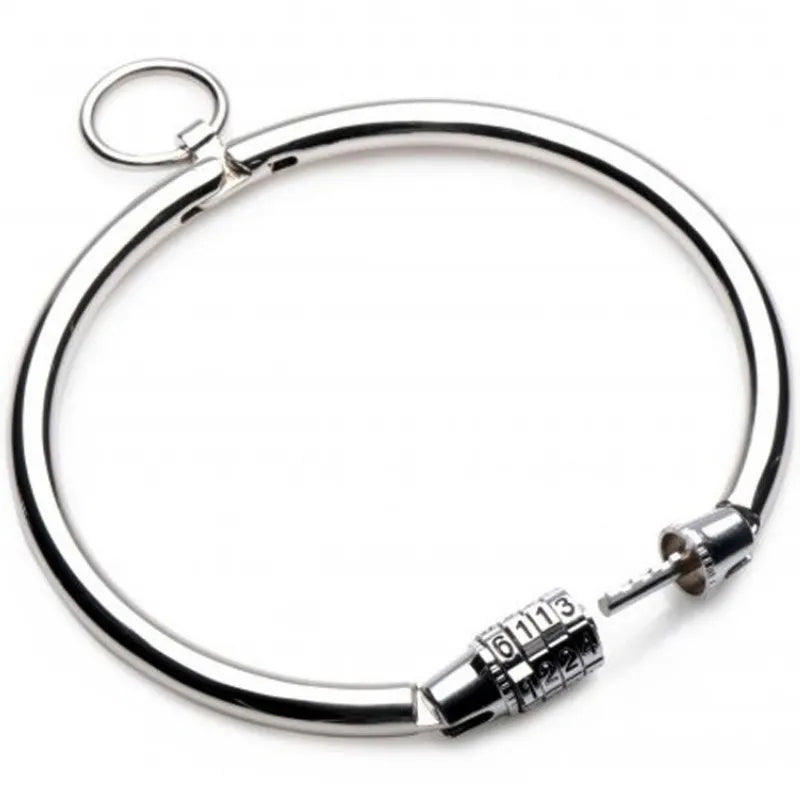 Collier Bdsm Métal Inoxydable Avec Cadenas