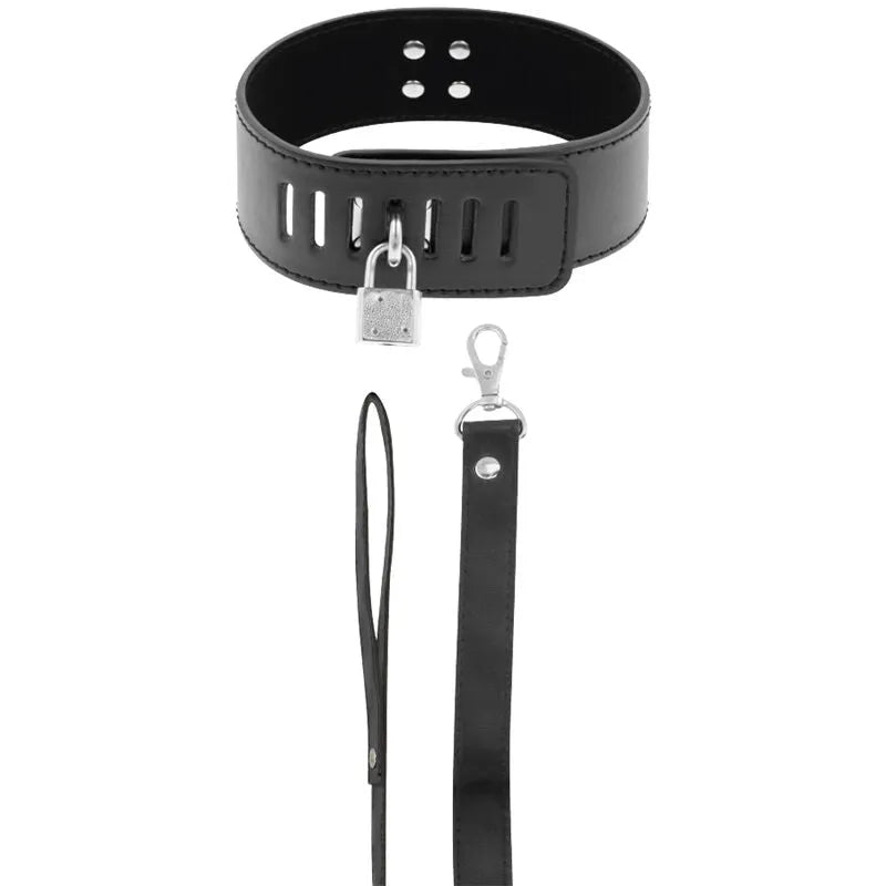 Collier Bdsm Néoprène Cuir Noir