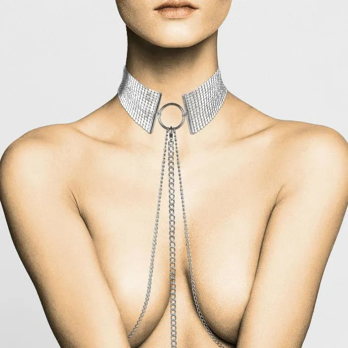 Collier Bondage Métallique Réglable Élégant