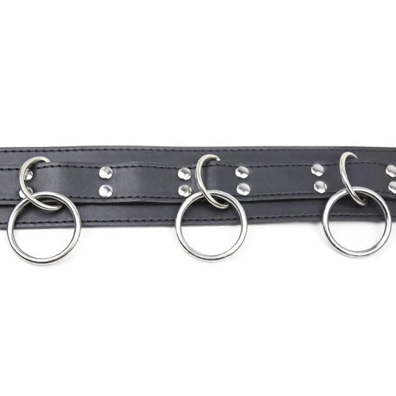Collier Laisse Fétiche Simili Cuir Ajustable