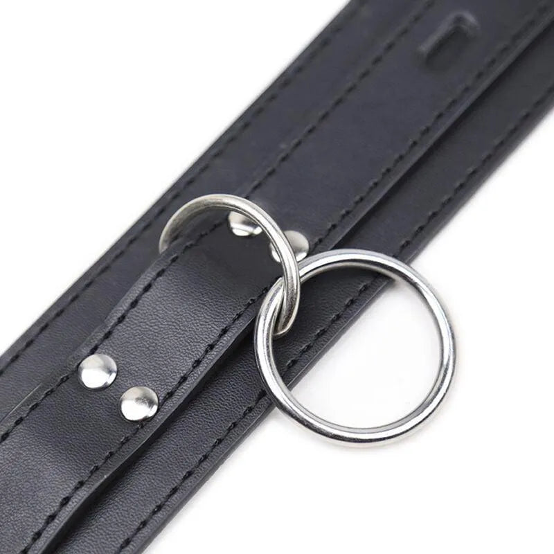 Collier Laisse Fétiche Simili Cuir Ajustable
