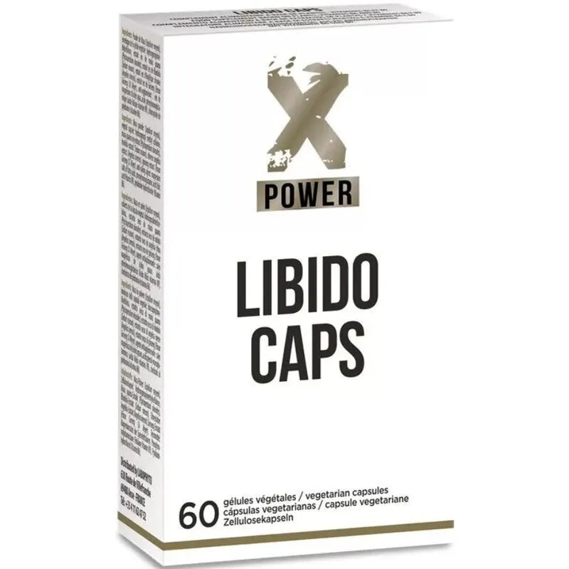 Boîte blanche de 60 gélules végétales pour libido féminine, avec maca et ginseng, design moderne et épuré.