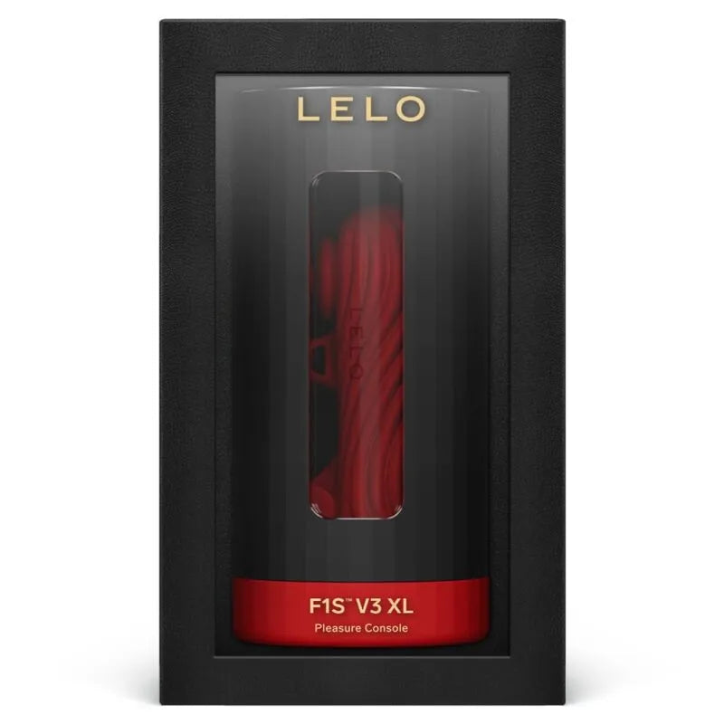Console Plaisir Luxe Connectée en silicone rouge, emballage élégant, technologie vibrante intelligente, taille XL.