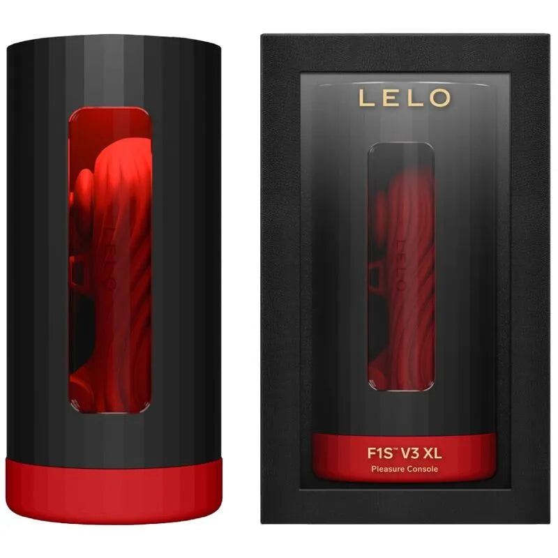 Console Plaisir Luxe Connectée rouge en silicone, design élégant, dans un emballage noir avec fenêtre transparente.
