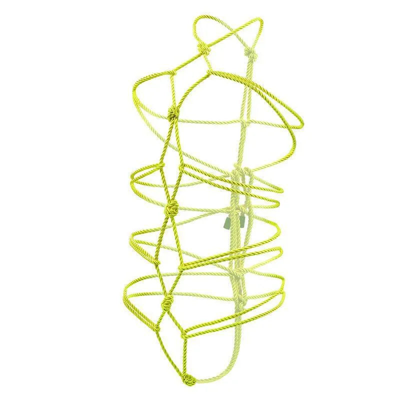 Corde BDSM jaune en coton polyester, souple et résistante, idéale pour bondage créatif et sécurisé.