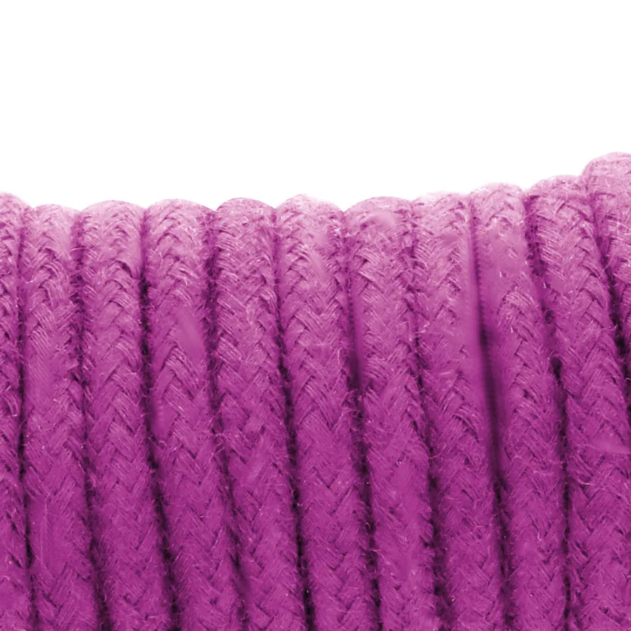 Corde de bondage coton japonais 5 mètres, couleur violette, texture douce et résistante, idéale pour BDSM.