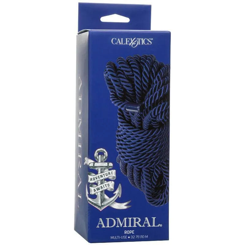 Corde de bondage en nylon bleu 10m, douce et robuste, idéale pour Shibari et jeux intimes sécurisés.