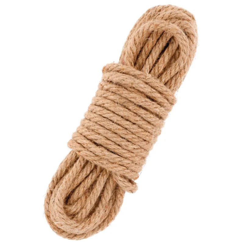 Corde de bondage japonaise en jute naturelle, robuste et douce, idéale pour le Shibari et le BDSM, couleur beige.