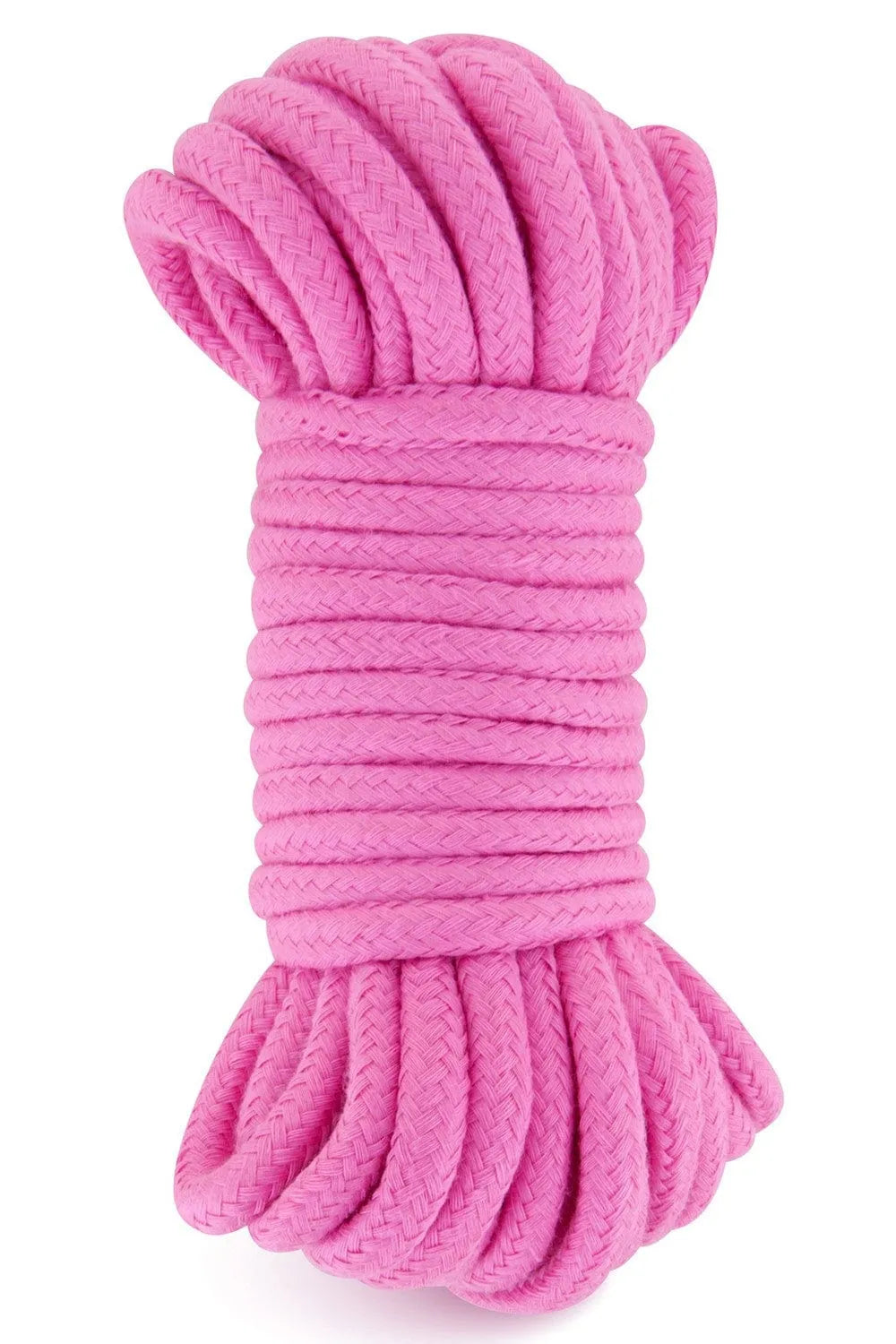 Corde de Shibari rose en coton de 10 mètres, idéale pour le bondage, douce et flexible pour des liens sécurisés.