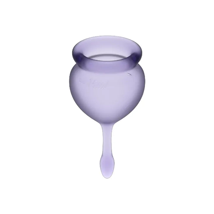 Coupe menstruelle en silicone médical violet, forme ergonomique, réutilisable, écologique, protection jusqu'à 12 heures.