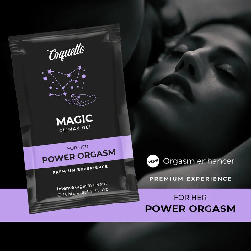 Crème stimulante clitoris Orgasme Intense, tube violet et noir, expérience sensorielle amplifiée pour plaisir féminin.