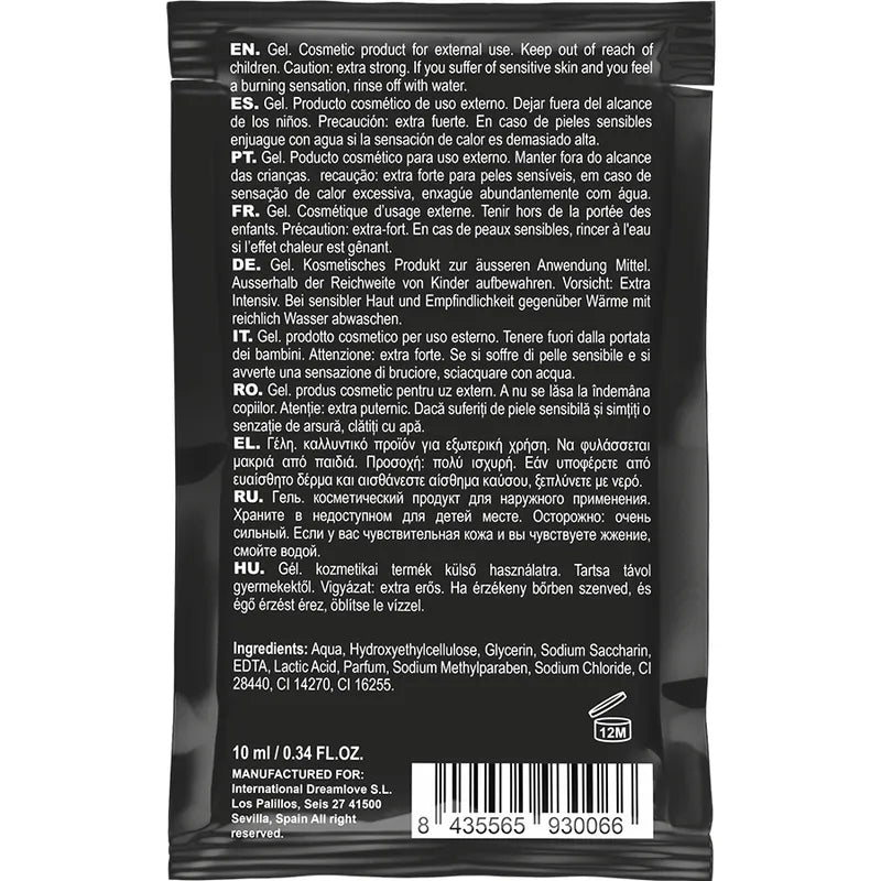 Crème stimulante clitoris, tube élégant noir, texte blanc, intensité orgasmique, plaisir sensuel, expérience ultime.