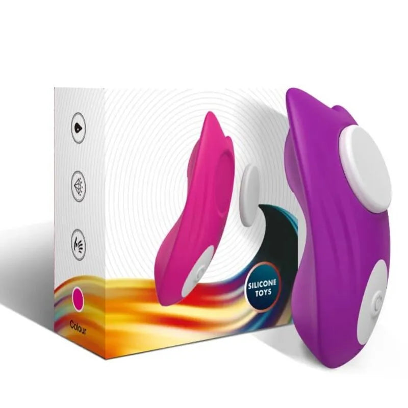 Culotte vibrante étanche rose en silicone médical avec 9 modes, design ergonomique, boîte incluse, USB rechargeable.