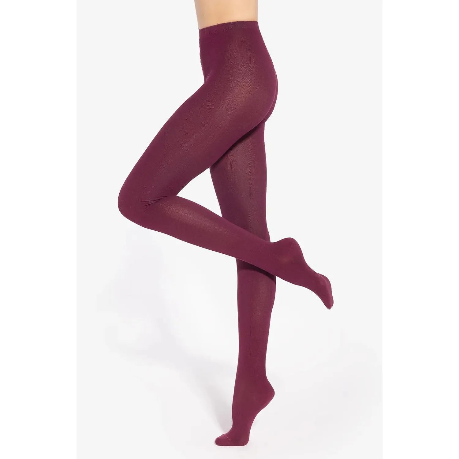 Collants bordeaux opaques Gatta Celia, sans coutures visibles, ceinture élastique, parfaits pour l'automne.